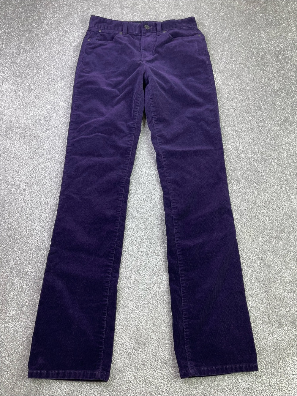 Talbots Heritage Corduroy Pants Women’s 2 Purple Straight Leg Mid-Rise Stretch